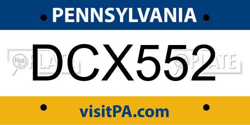 DCX552 Pennsylvania License Plate