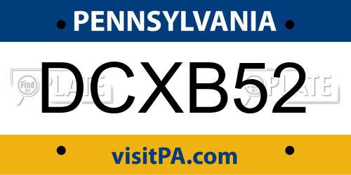 DCXB52 Pennsylvania License Plate