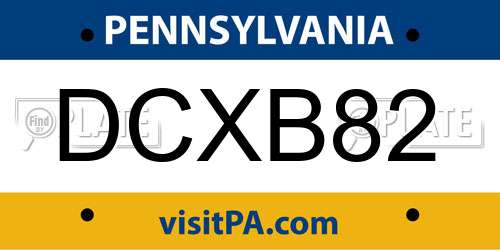 DCXB82 Pennsylvania License Plate