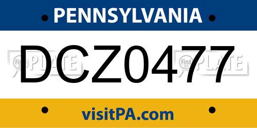 DCZ0477 Pennsylvania License Plate