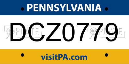 DCZ0779 Pennsylvania License Plate