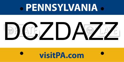 DCZDAZZ Pennsylvania License Plate