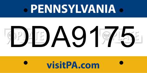 DDA9175 Pennsylvania License Plate