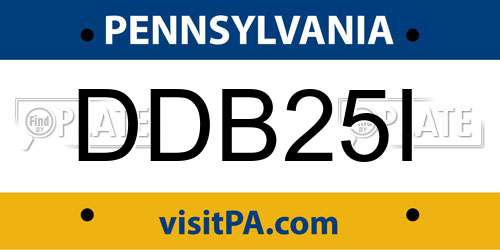 DDB25I Pennsylvania License Plate
