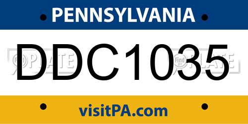 DDC1035 Pennsylvania License Plate