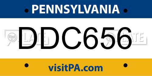 DDC656 Pennsylvania License Plate