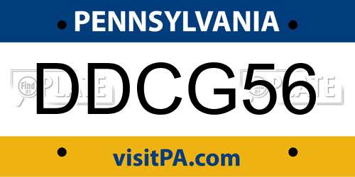 DDCG56 Pennsylvania License Plate