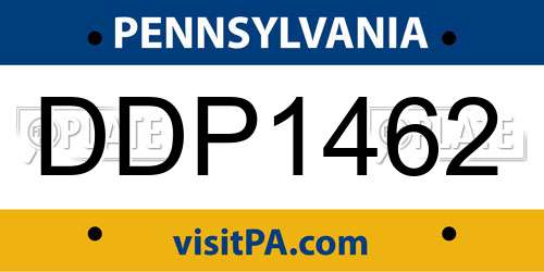 DDP1462 Pennsylvania License Plate