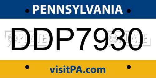 DDP7930 Pennsylvania License Plate