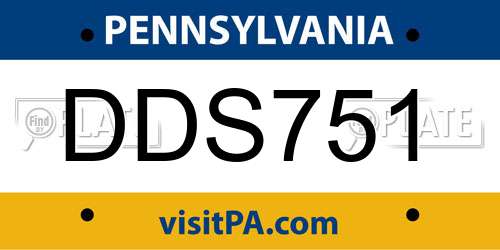 DDS751 Pennsylvania License Plate