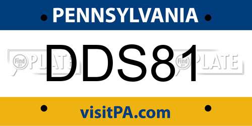 DDS81 Pennsylvania License Plate