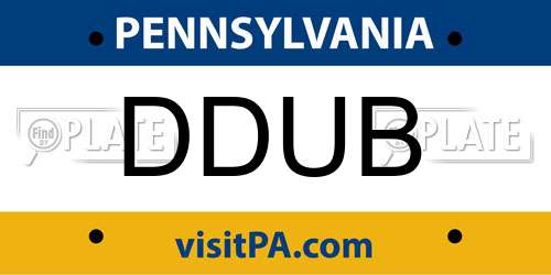 DDUB Pennsylvania License Plate