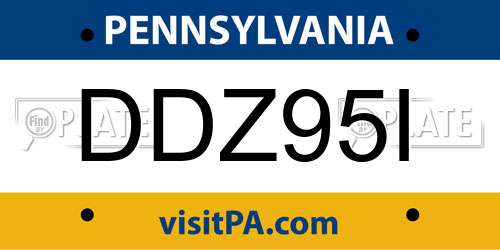 DDZ95I Pennsylvania License Plate