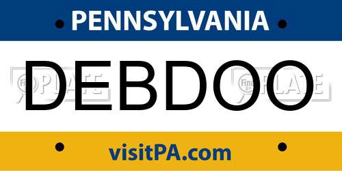DEBDOO Pennsylvania License Plate