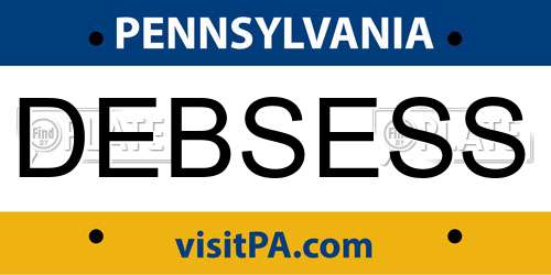 DEBSESS Pennsylvania License Plate