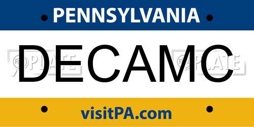 DECAMC Pennsylvania License Plate