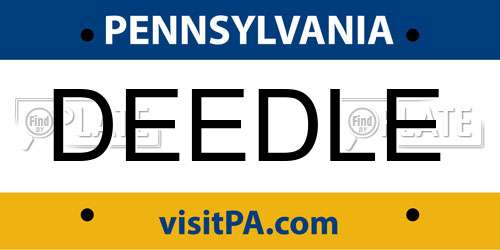 DEEDLE Pennsylvania License Plate