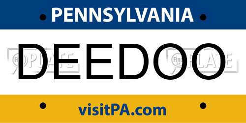 DEEDOO Pennsylvania License Plate