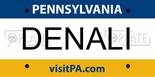 DENALI Pennsylvania License Plate