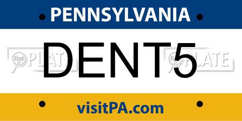 DENT5 Pennsylvania License Plate