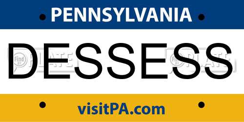 DESSESS Pennsylvania License Plate