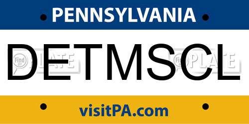 DETMSCL Pennsylvania License Plate
