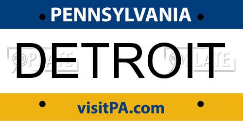 DETROIT Pennsylvania License Plate