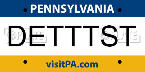 DETTTST Pennsylvania License Plate