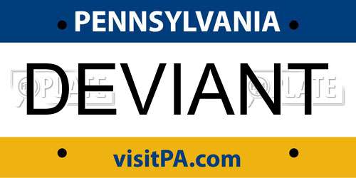 DEVIANT Pennsylvania License Plate