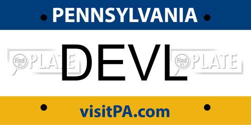 DEVL Pennsylvania License Plate