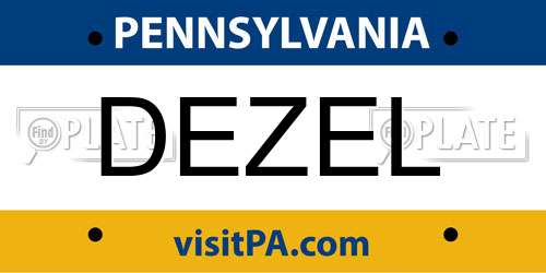 DEZEL Pennsylvania License Plate