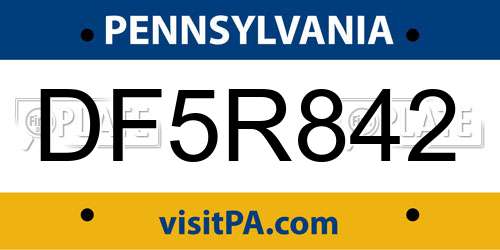 DF5R842 Pennsylvania License Plate