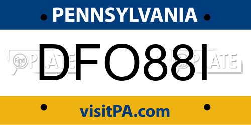 DFO88I Pennsylvania License Plate