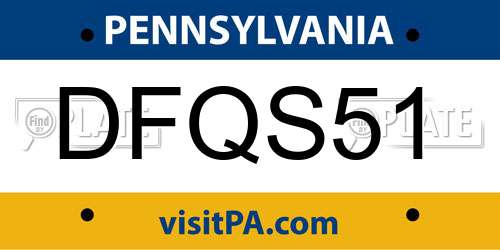 DFQS51 Pennsylvania License Plate