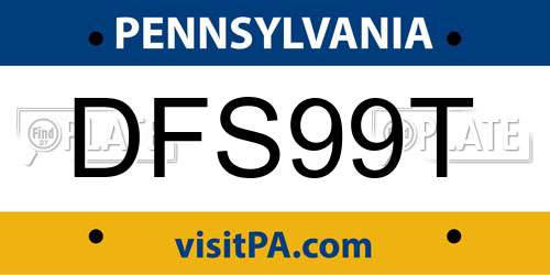DFS99T Pennsylvania License Plate