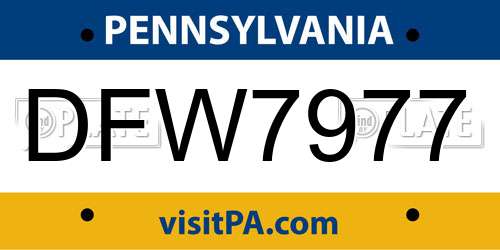 DFW7977 Pennsylvania License Plate