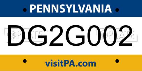 DG2G002 Pennsylvania License Plate