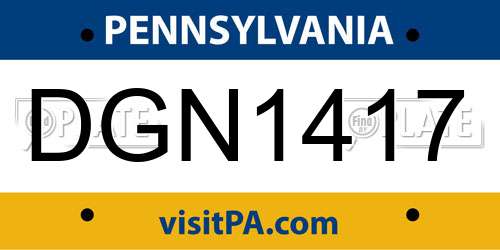 DGN1417 Pennsylvania License Plate
