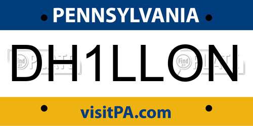 DH1LLON Pennsylvania License Plate
