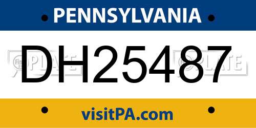 DH25487 Pennsylvania License Plate