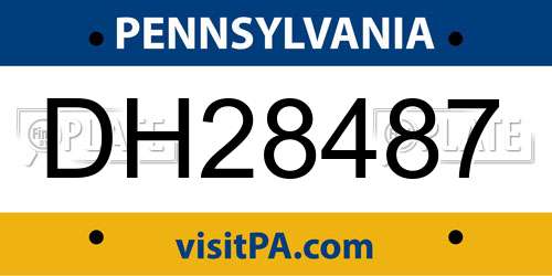 DH28487 Pennsylvania License Plate