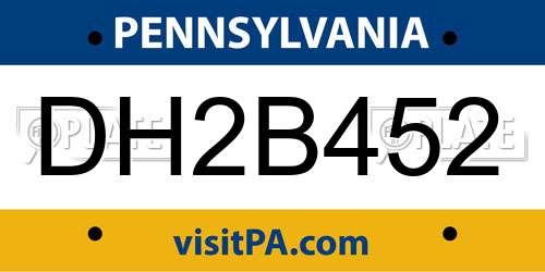 DH2B452 Pennsylvania License Plate
