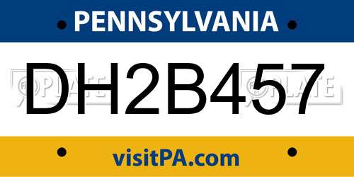 DH2B457 Pennsylvania License Plate