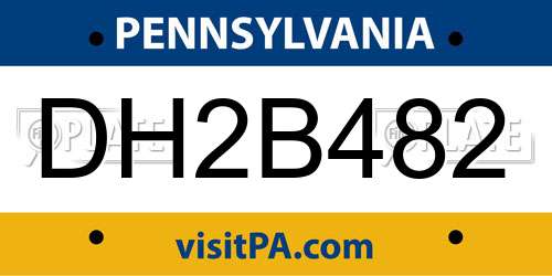 DH2B482 Pennsylvania License Plate