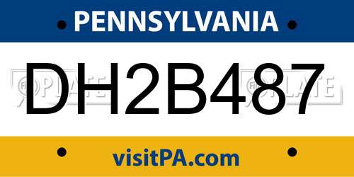 DH2B487 Pennsylvania License Plate