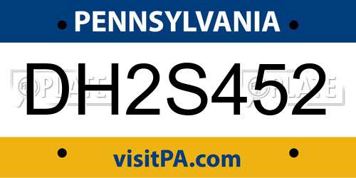 DH2S452 Pennsylvania License Plate