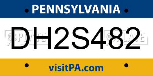 DH2S482 Pennsylvania License Plate