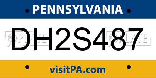 DH2S487 Pennsylvania License Plate