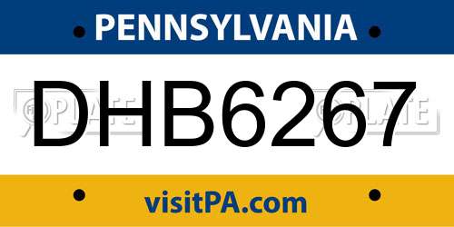 DHB6267 Pennsylvania License Plate