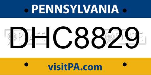 DHC8829 Pennsylvania License Plate